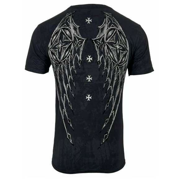 Xtreme Couture by Affliction Men's T-Shirt Stone Ranger Biker Cross - Picture 1 of 10